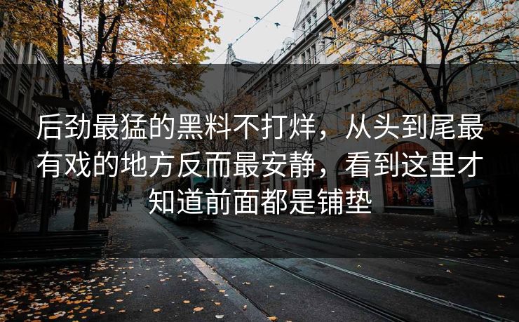 后劲最猛的黑料不打烊,从头到尾最有戏的地方反而最安静,看到这里才知道前面都是铺垫