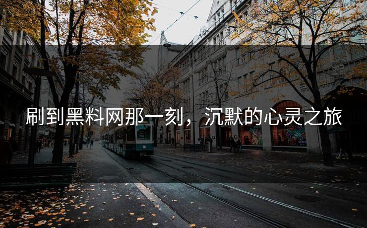刷到黑料网那一刻，沉默的心灵之旅