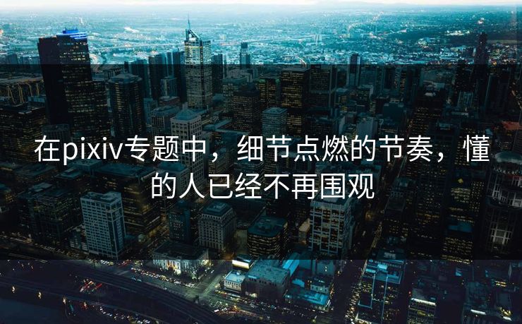 在pixiv专题中，细节点燃的节奏，懂的人已经不再围观