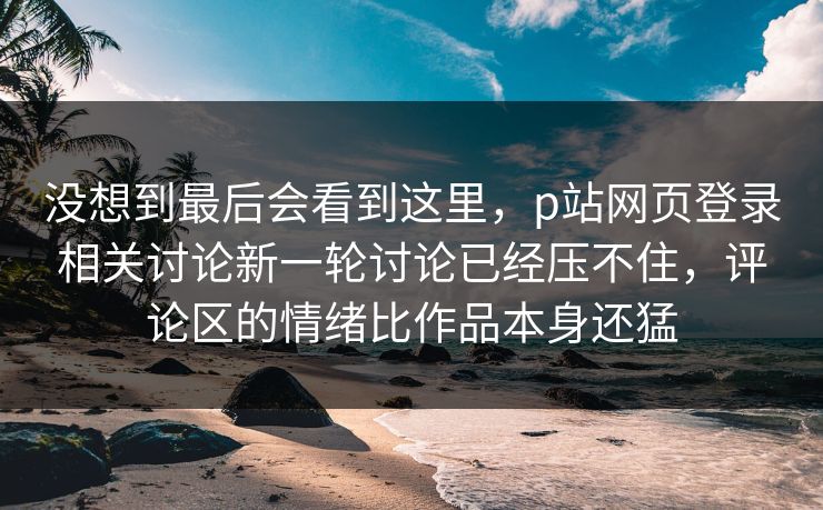 没想到最后会看到这里,p站网页登录相关讨论新一轮讨论已经压不住,评论区的情绪比作品本身还猛