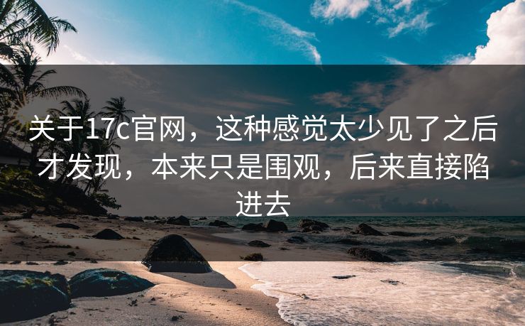关于17c官网,这种感觉太少见了之后才发现,本来只是围观,后来直接陷进去
