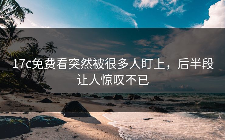17c免费看突然被很多人盯上,后半段让人惊叹不已