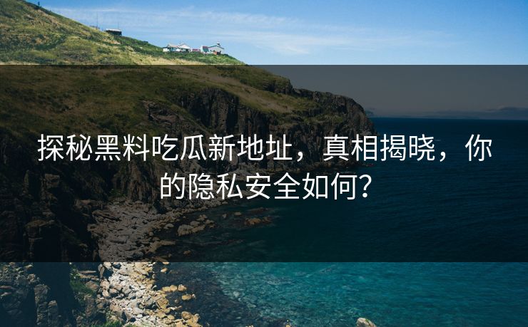 探秘黑料吃瓜新地址,真相揭晓,你的隐私安全如何?