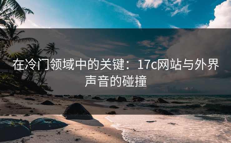 在冷门领域中的关键:17c网站与外界声音的碰撞 在冷门领域中的关键:17c网站与外界声音的碰撞
