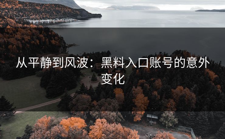从平静到风波：黑料入口账号的意外变化