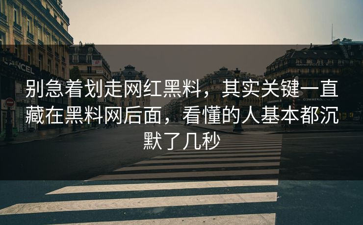 别急着划走网红黑料,其实关键一直藏在黑料网后面,看懂的人基本都沉默了几秒 别急着划走网红黑料,其实关键一直藏在黑料网后面,看懂的人基本都沉默了几秒